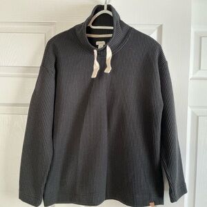 L.L. Bean Woman’s Black Turtleneck Waffle Knit Sweatshirt